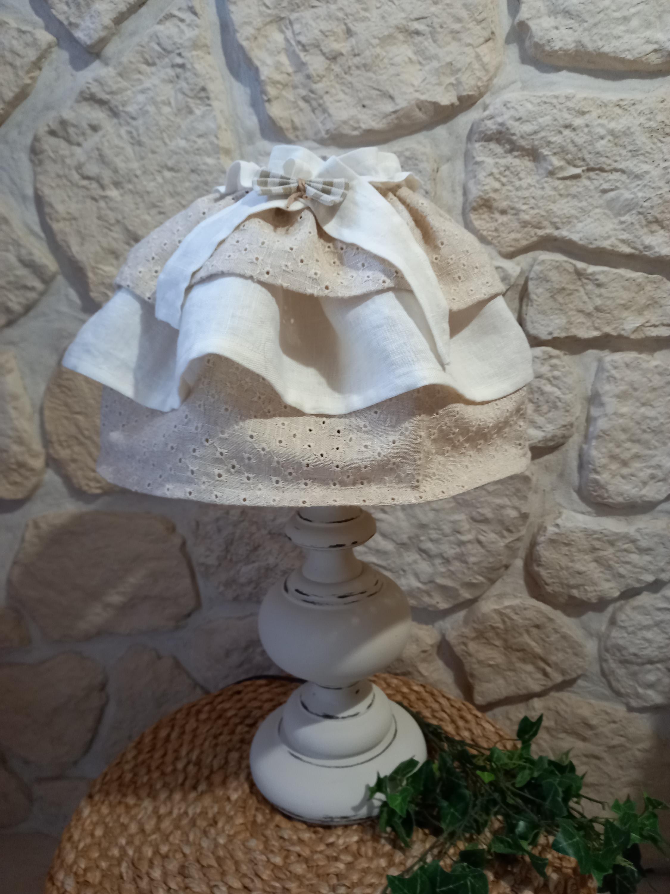 Lot De 2 Jupons D'abat-jour Shabby En Dentelle – Style Ancien Blanc Vintage