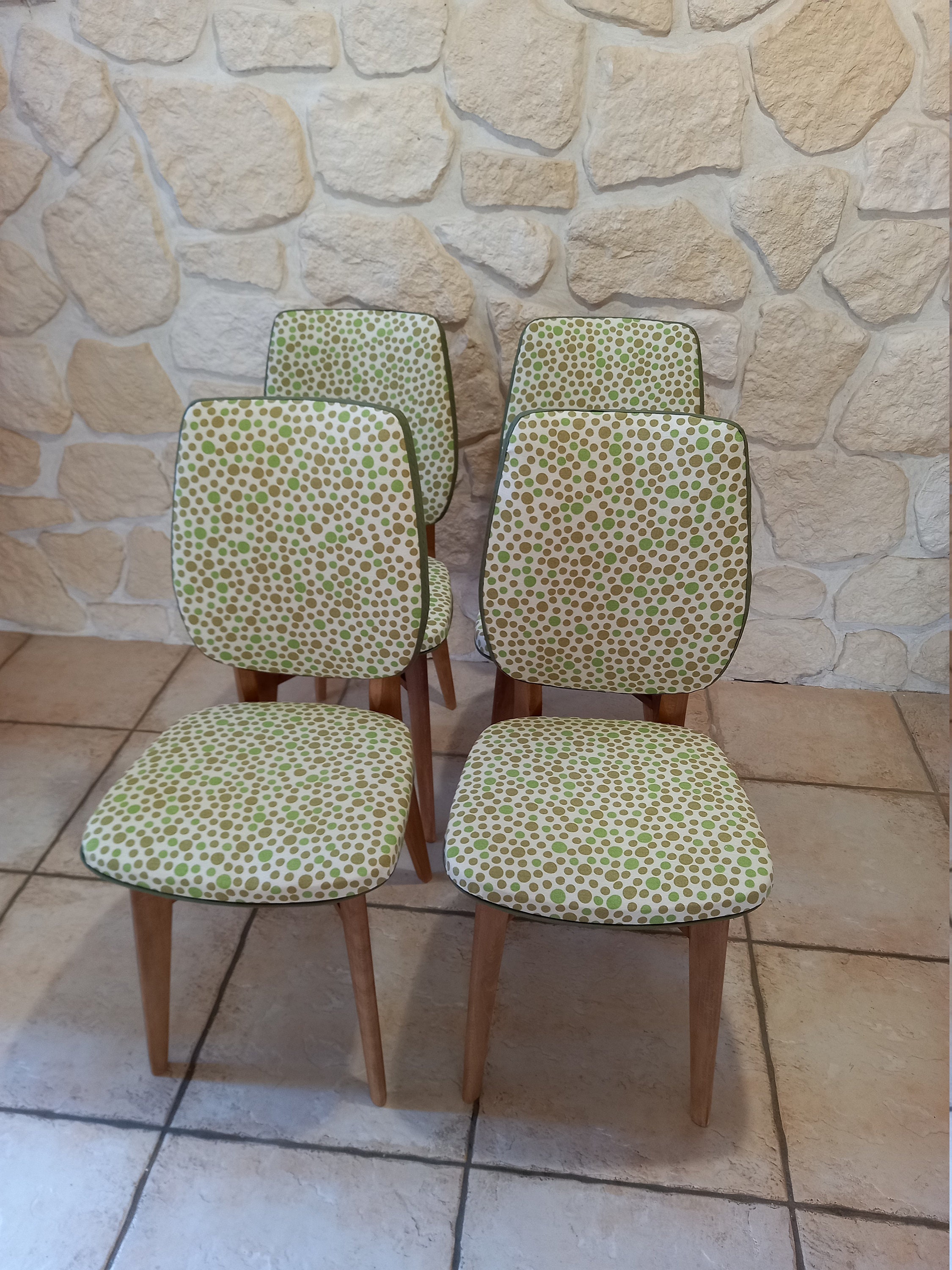 4 Chaises Années 50, Entièrement Refaites à Neuf , Restaurées, Relookées