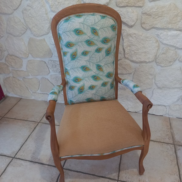 fauteuil voltaire refait à neuf création originale style bohème