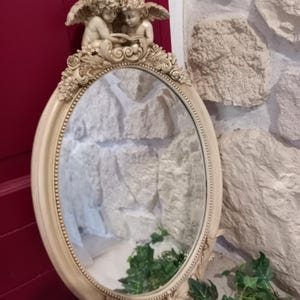 Engelsspiegel, Shabby-Chic-Dekoration, antike Patina