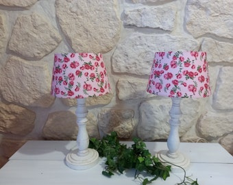 duo di romantiche lampade da comodino shabby creazioni originali patinate