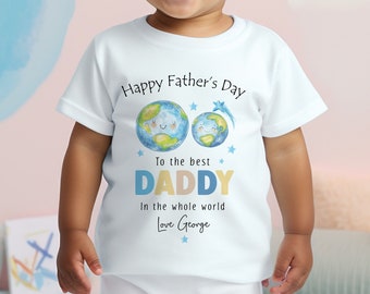 Fars dag-t-shirt, världens bästa pappa-t-shirt för pappa, rymdtema-present till pappa