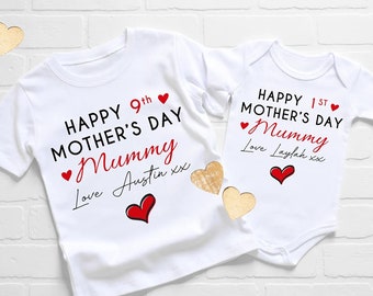 1st Mothers day Tshirt 2nd mothers day baby bodysuit mother's day gift cute gift for mummy 3rd 4th 5th 6th