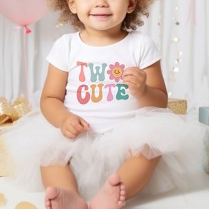 Two Cute 2nd BirthdayShirt - Adorable and Stylish girls birthday tee or  baby bodysuit