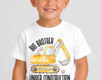 Big Brother TShirt, Under Construction Digger Pregnancy Announcement Shirt or Bodysuit