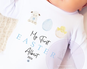 Easter Babygrow, Easter Sleepsuit, My 1st Easter, My First Easter, Babies first Easter sleepsuit, Easter baby outfit, New baby gift for boys