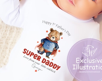 Fathers Day Sleepsuit, 1st Fathers Day As My Daddy, New Dad Gift, Fathers Day, 1st Fathers Day Babygrow, Sleepsuit Babygrow Bodysuit, Dad