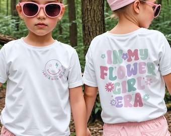 Camiseta infantil retro "Era de niña de las flores" – 100% algodón supersuave, diseño pastel moderno