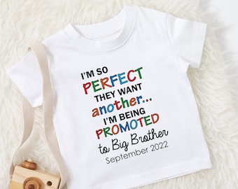 T-SHIRT grote broer - perfecte broer tshirt - gepersonaliseerd jongensshirt - gepromoveerd tot grote broer Romper - cadeau voor oudere broer of zus