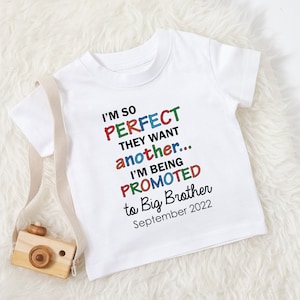 big brother T SHIRT -perfect brother tshirt-personalised boys shirt-promoted to big brother bodysuit-babygrow older sibling gift