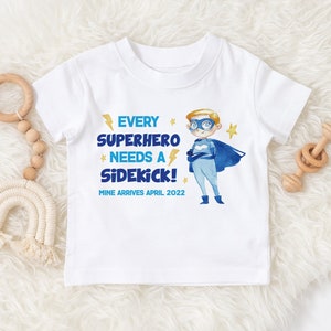 BIG brother tshirt -Every superhero needs a sidekick- big brother superhero bodysuit  personalised super big brother older sibling gift