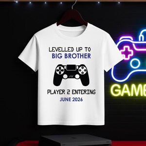 big brother gamer  T-Shirt,  pregnancy announcement leveled up tee. player 2 entering shirt/ gaming big brother tee.