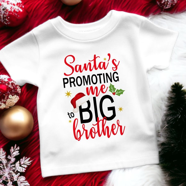 big brother shirt santa's promoting me to big brother tee pregnancy reveal christmas baby reveal