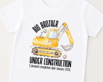 Big Brother-t-shirt-big brother-shirt-big brother under construction-big brother digger bodysuit-zwangerschapsaankondiging