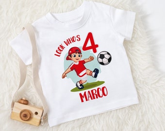 personalised football Tshirt Boy's soccer T shirt football themed Tee Your Team colours  birthday tee Any age