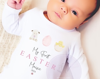 Easter Babygrow, Easter Sleepsuit,  1st Easter, My First Easter, Babies first Easter sleepsuit, Easter baby outfit, New baby gift for girls