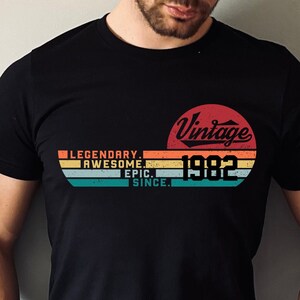 40th Birthday Shirt Vintage 1982 T Shirt 1982 Birthday Gift 40th Birthday Gift 40 Years Old Tee milestone birthday Legend Vintage Classic