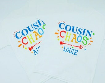 Cousins T-shirt personalised cousin chaos Tee