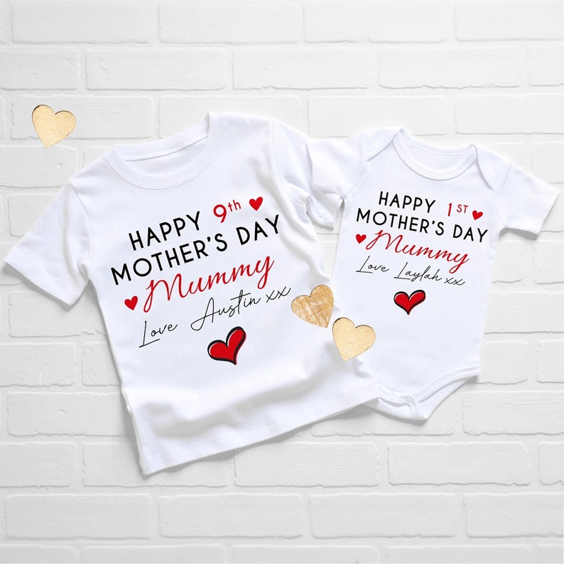 1st Mothers day Tshirt 2nd mothers day baby bodysuit mother's day gift cute gift for mummy 3rd 4th 5th 6th image 1