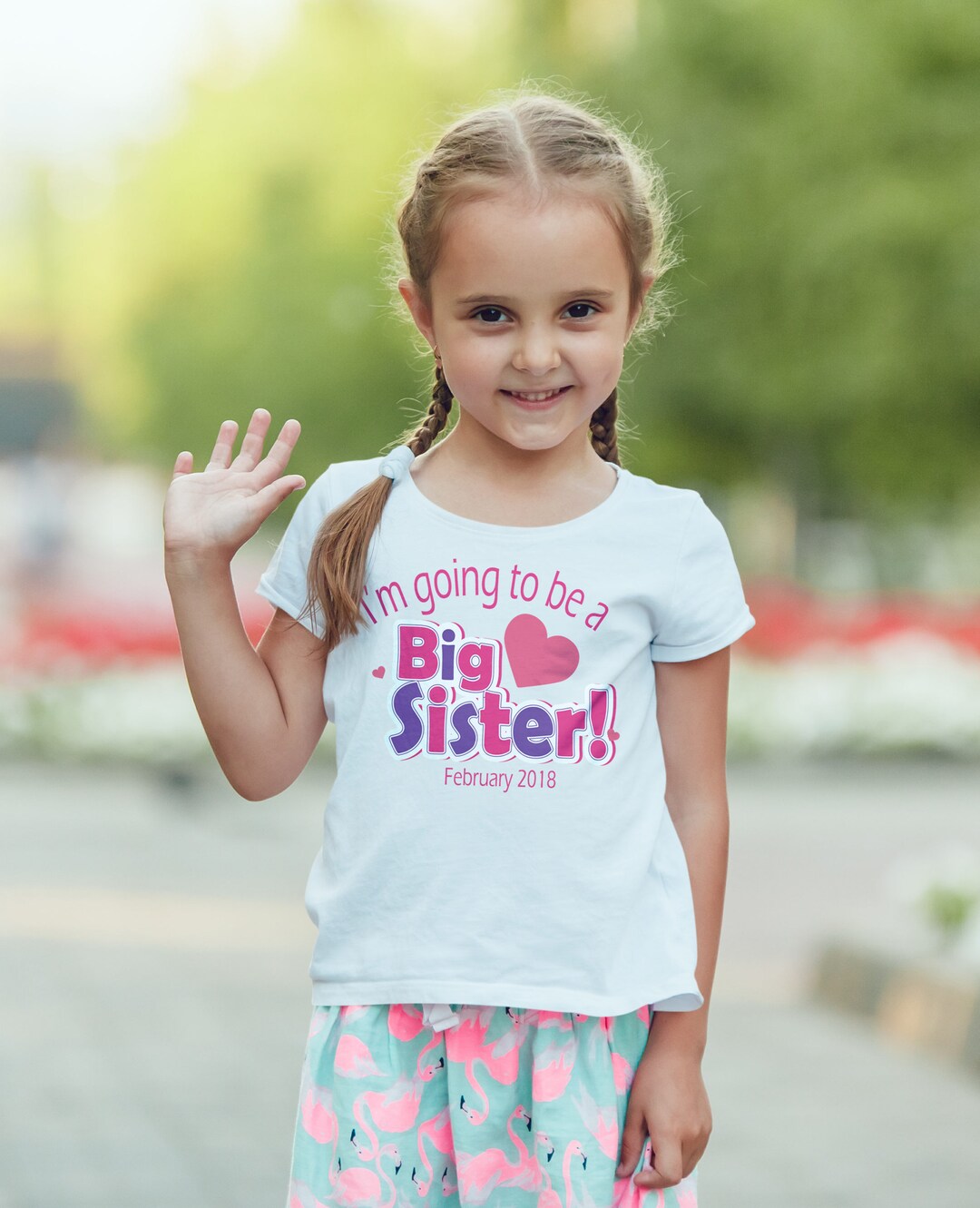 "Awesome Big Sister" Kids T-Shirt - Fun Sibling Graphic Tee, Durable Print, Machine Washable