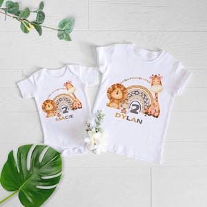 Safari birthday tee, jungle theme shirt, 2nd birthday t shirt, safari t shirt unisex kids animal top black or white wild life tshirt