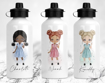Botella de agua personalizada para niños, botella de agua escolar