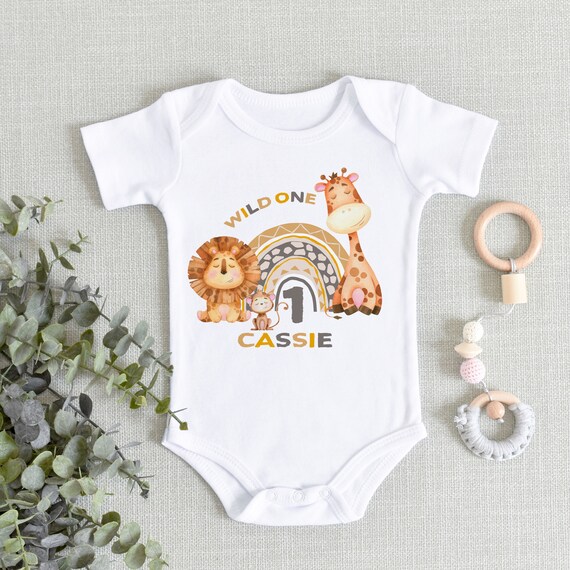 Camiseta personalizada de primer cumpleanos de Wild One camiseta con tematica de animales de safari fiesta de safari regalo de primer cumpleanos camiseta para nino pequeno Etsy Mexico