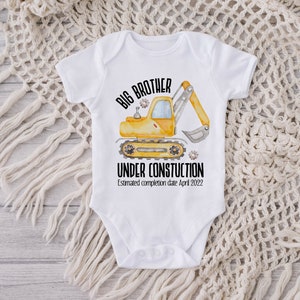 Big brother tshirt-big brother shirt big brother under construction-big brother digger bodyuit-pregnancy announcement image 7