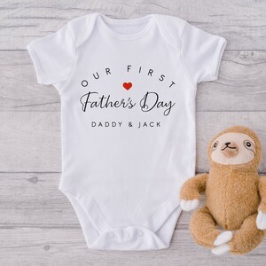 Personalised  first Father&#39;s Day Baby Bodysuit, Cute 1st Father&#39;s Day Bodysuit  daddy and me T shirt or bodysuit