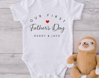 Personalised  first Father's Day Baby Bodysuit, Cute 1st Father's Day Bodysuit  daddy and me T shirt or bodysuit