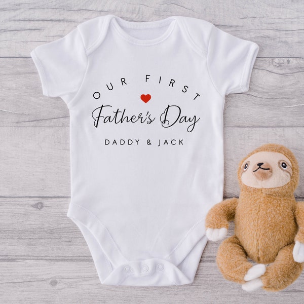 Personalised  first Father's Day Baby Bodysuit, Cute 1st Father's Day Bodysuit  daddy and me T shirt or bodysuit