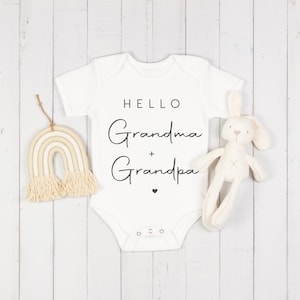Hello Grandma and Grandpa Baby bodysuit - Grandparents pregnancy Announcement bodysuit   Grandma & Grandpa Baby bodysuit