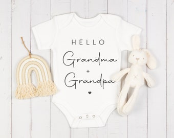 Hello Grandma and Grandpa Baby bodysuit - Grandparents pregnancy Announcement bodysuit   Grandma & Grandpa Baby bodysuit