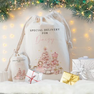 Personalised large Santa CHRISTMAS SACK , Xmas toy sack with  name, NUTCRACKER  1st xmas,  stocking,Christmas gift