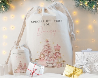 Personalised large Santa CHRISTMAS SACK , Xmas toy sack with  name, NUTCRACKER  1st xmas,  stocking,Christmas gift