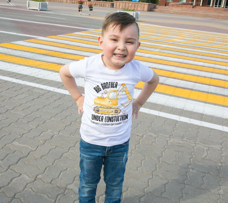 Big brother tshirt-big brother shirt- big brother under construction-big brother digger bodyuit-pregnancy announcement image 10