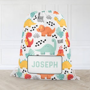 Sac en PE personnalisé pour enfants, sac de bain résistant à l'eau, sac de dinosaure, cartable pour garçons, sac à cordon pour enfants, sac de retour à l'école, sac de sport