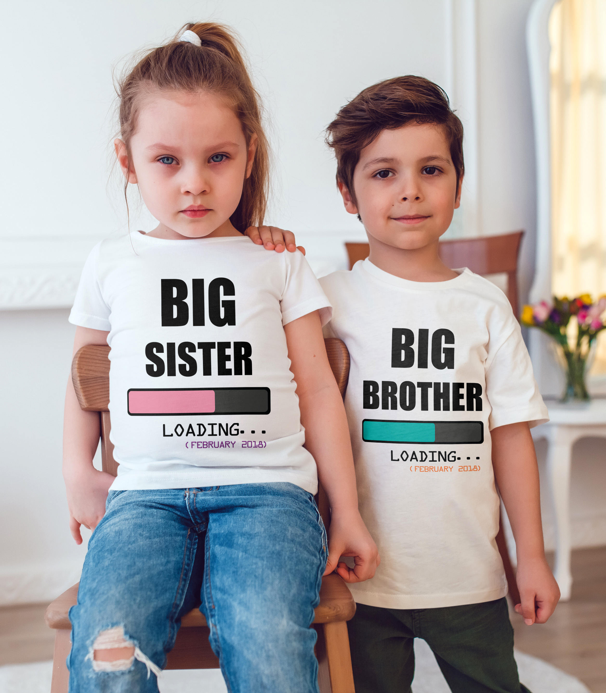 Overholdelse af Sparsommelig Bluebell Big Sister/ Big Brother Loading Matching Kids T-shirt - Etsy