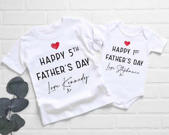 1st fathers day Tshirt  2nd fathers day baby bodysuit father's day gift cute gift for daddy gift for dad 3rd 4th 5th 6th