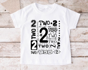 Second Birthday  Shirt, 2ND Birthday  Shirt, 2nd Birthday / Two birthday shirt  any text colour/boy or girl