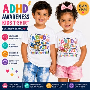 I Have ADHD My Brain Moves Fast whats your superpower cotton shirt, Neurodiversity top