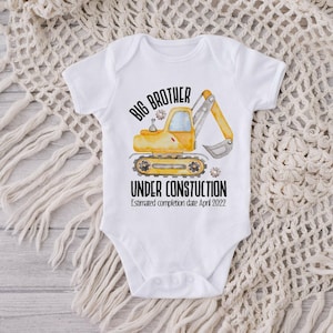 Big brother tshirt-big brother shirt- big brother under construction-big brother digger bodyuit-pregnancy announcement image 8