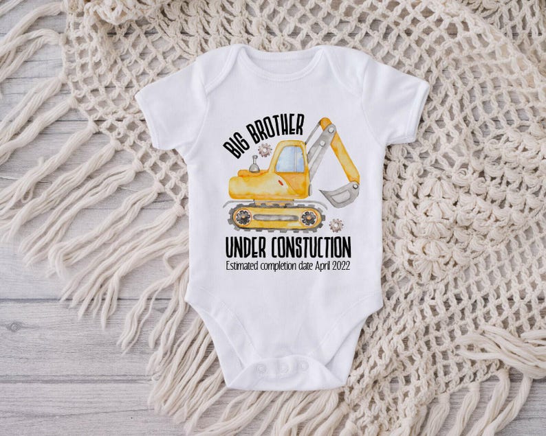 Big brother tshirt-big brother shirt- big brother under construction-big brother digger bodyuit-pregnancy announcement image 8