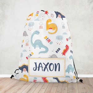 Sac en PE personnalisé pour enfants, sac de bain résistant à l'eau, sac de dinosaure, cartable pour garçons, sac à cordon pour enfants, sac de retour à l'école, sac de sport