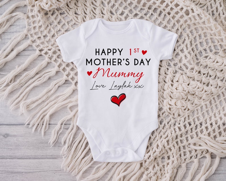 1st Mothers day Tshirt 2nd mothers day baby bodysuit mother's day gift cute gift for mummy 3rd 4th 5th 6th image 5