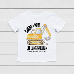 Big brother tshirt-big brother shirt- big brother under construction-big brother digger bodyuit-pregnancy announcement image 6