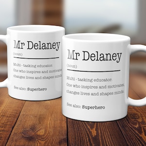 Personalised Mug, thank you Teacher mug, teacher appreciation gift, awesome teacher, tutor gift, custom mug, superhero