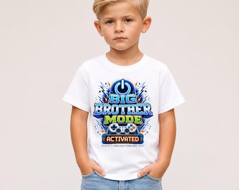 Big Brother Shirt, Gamer Theme T-Shirt with Activated Design for Sibling Announcement