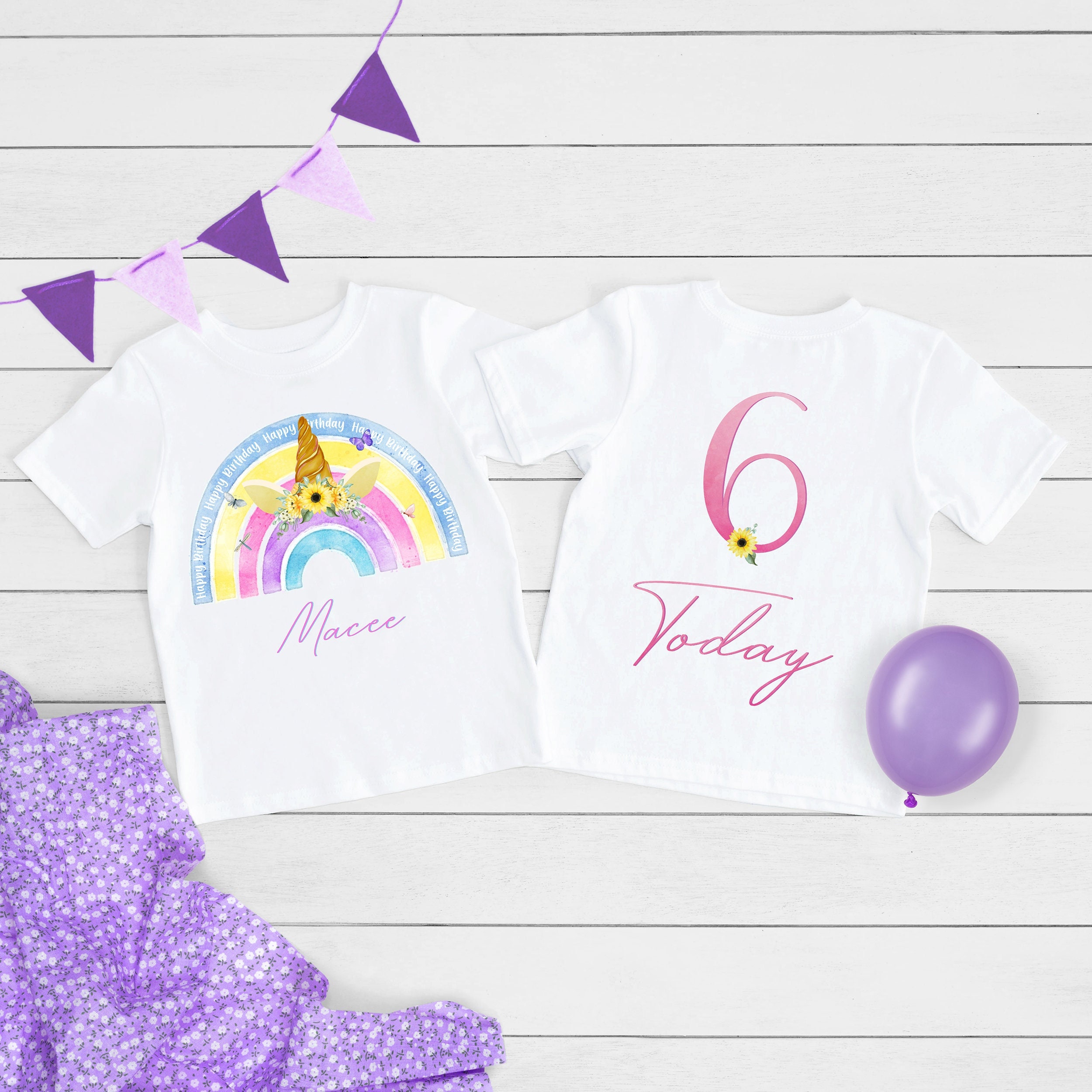 Eenhoorn T-shirt regenboog eenhoorn verjaardag T-shirt gepersonaliseerde eenhoorn  shirt meisjes verjaardag top gepersonaliseerde romper - Etsy België, image size:2500x2500