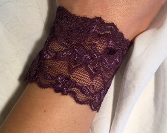 Lace bracelet lace woman accessory woman, gift for her, summer, purple lace, stretch lace